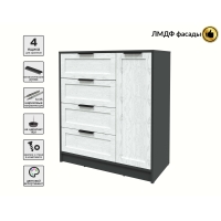 Тумба Тренд КТ-Т90 (Антрацит ЛДСП/ Дуб полярный ЛМДФ) Ш900 В1020 Г451